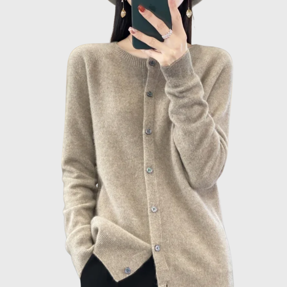 Cárdigan de Punto Fino Tacto Merino con Botones - vista 3