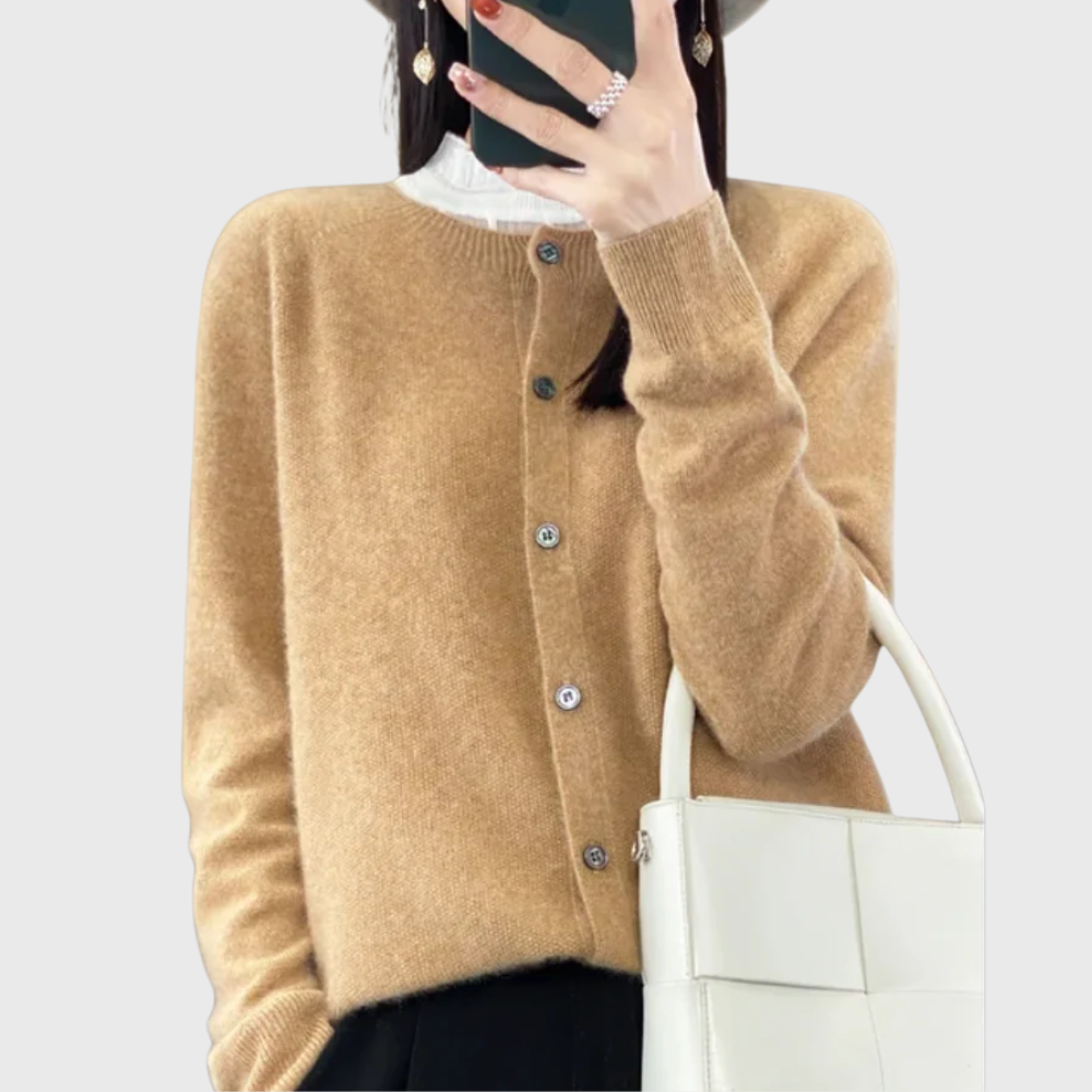 Cárdigan de Punto Fino Tacto Merino con Botones - vista 6