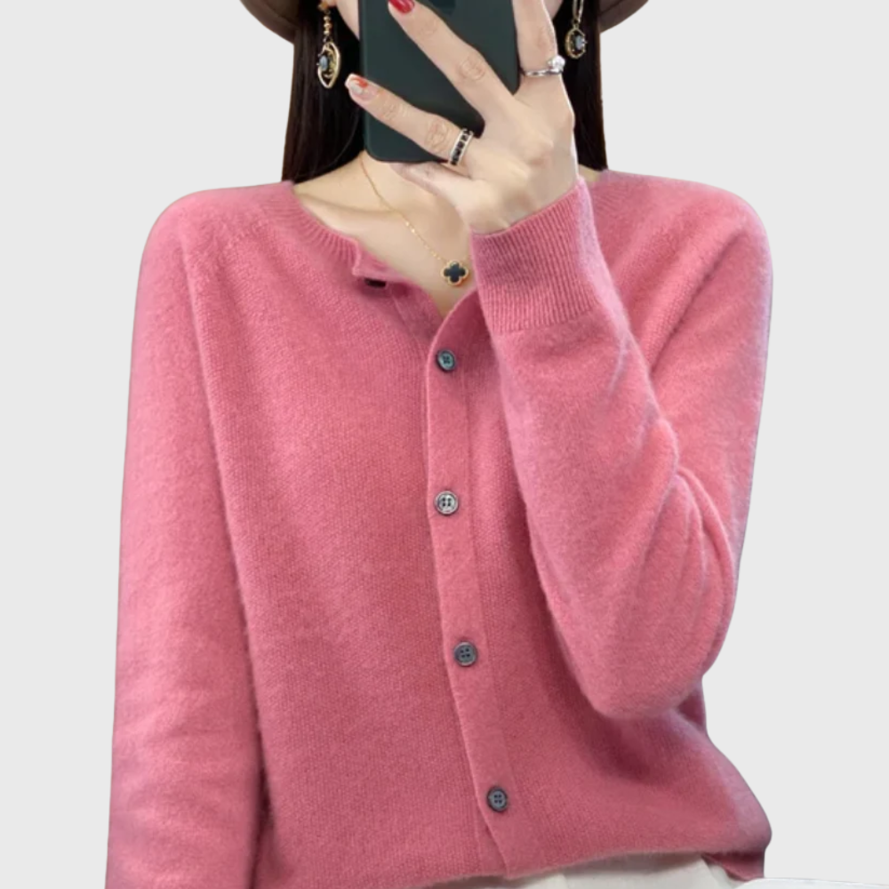 Cárdigan de Punto Fino Tacto Merino con Botones - vista 7