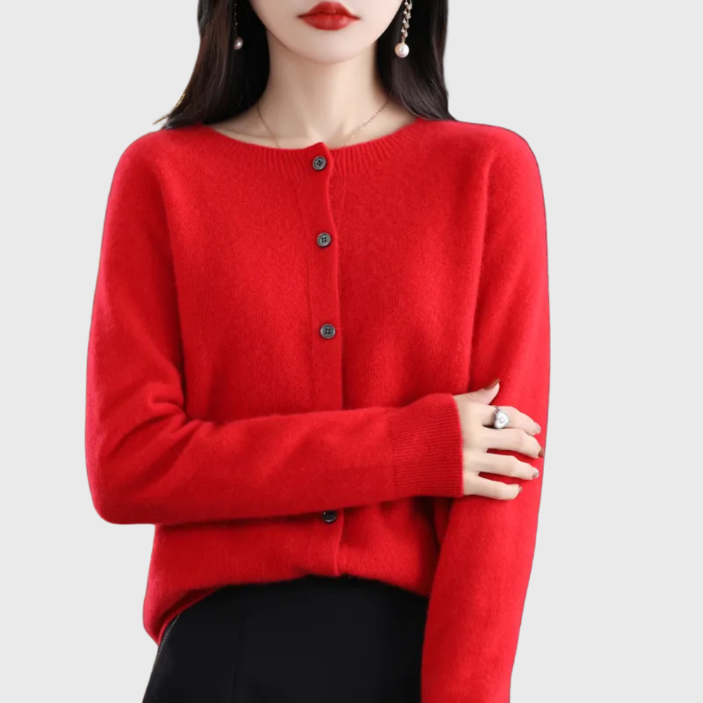 Cárdigan de Punto Fino Tacto Merino con Botones - vista 8