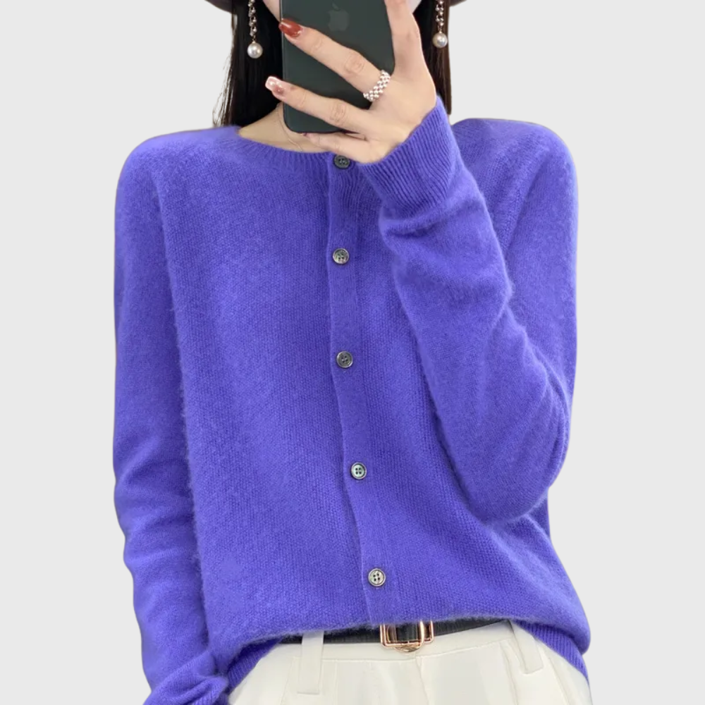 Cárdigan de Punto Fino Tacto Merino con Botones - vista 9
