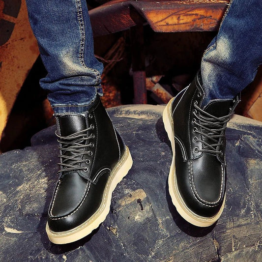 Botas de hombre con cordones y puntera mocasín - imagen 1