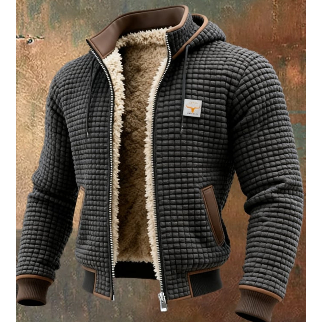 Olegario | Chaqueta con Capucha y Forro Tipo Borrego para Hombre - Gris oscuro
