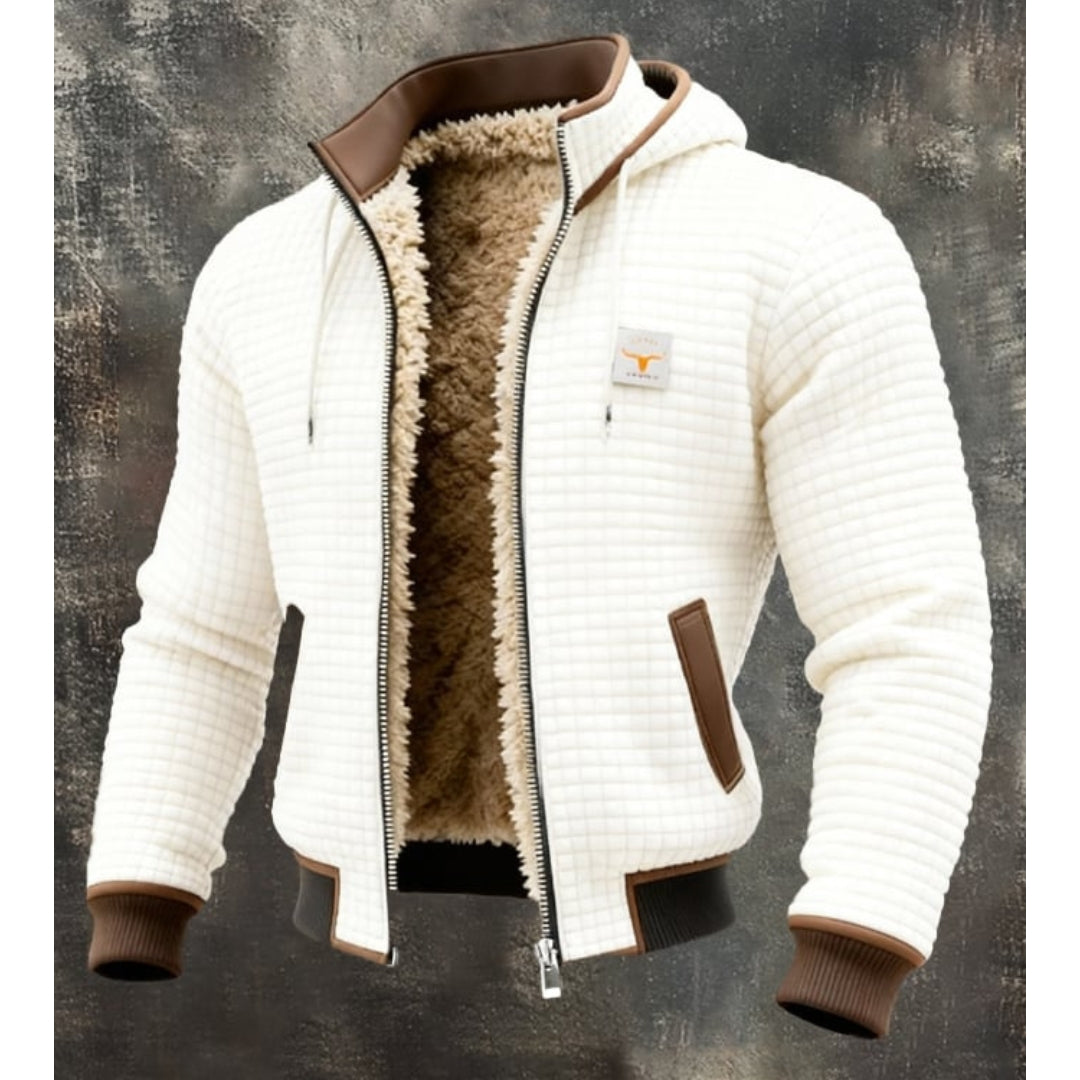 Olegario | Chaqueta con Capucha y Forro Tipo Borrego para Hombre - Crudo
