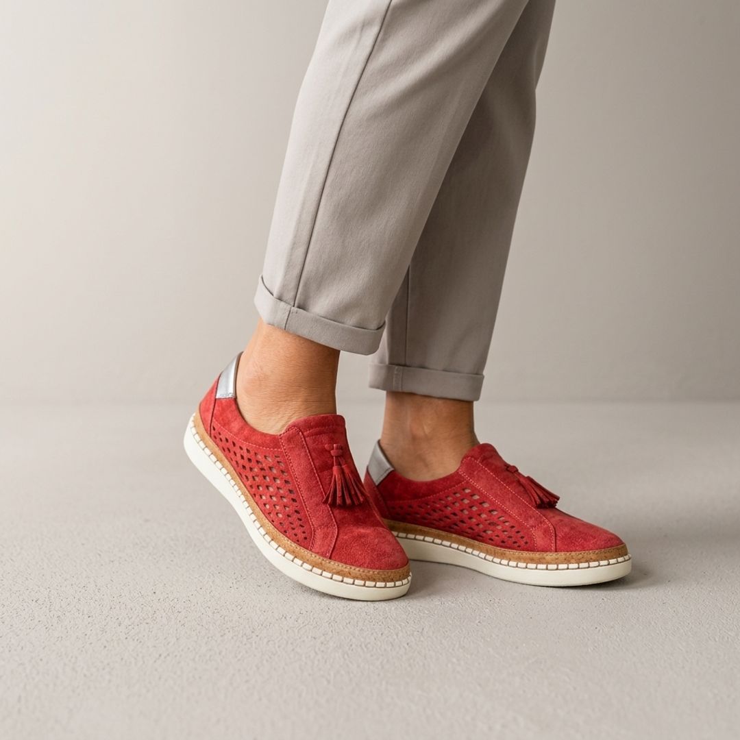 Mocasines mujer acolchados sin cordones efecto ante