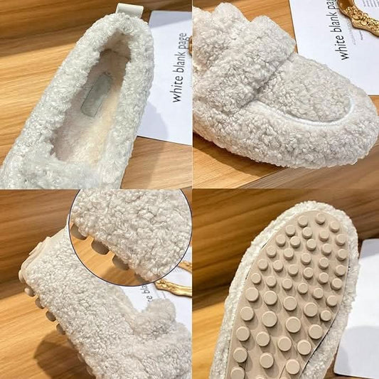 Piedad | Zapatillas de Casa Tipo Mocasín de Borreguito Antideslizantes