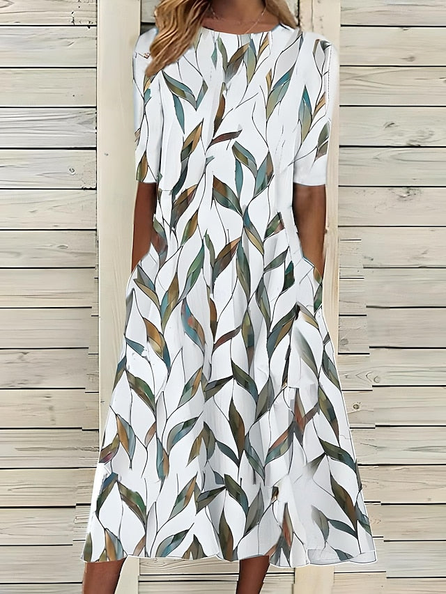Marina | Vestido Midi Fluido con Estampado Floral