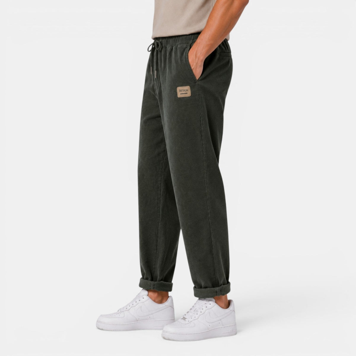 Rafael | Pantalón de Pana de Hombre Corte Recto con Cintura Elástica - vista 9