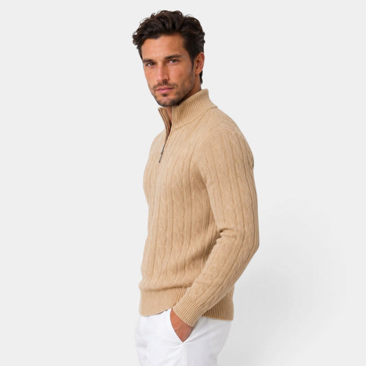 Rubén | Jersey de Ochos con Media Cremallera y Cuello Alto para Hombre