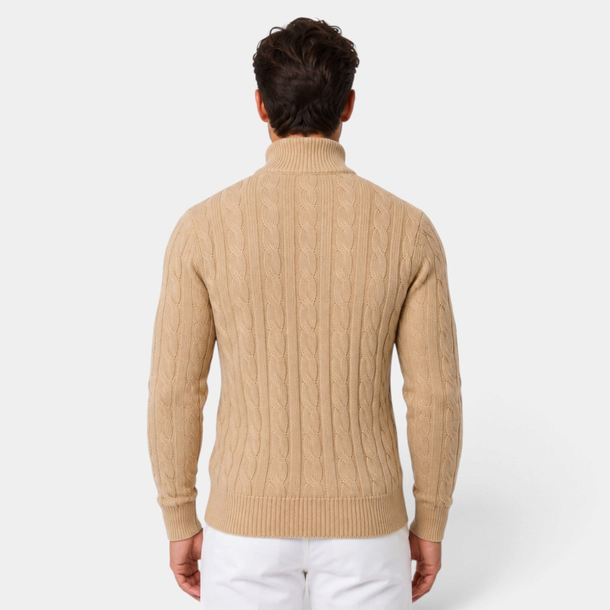 Rubén | Jersey de Ochos con Media Cremallera y Cuello Alto para Hombre