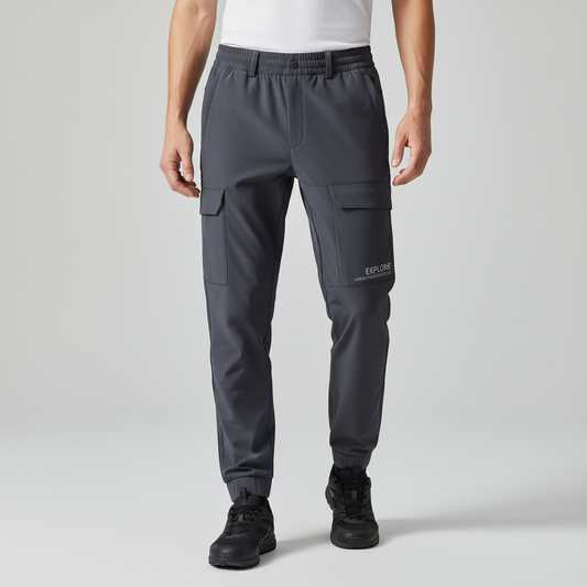 Samuel | Pantalón Cargo Softshell de Hombre con Forro Polar - Gris oscuro