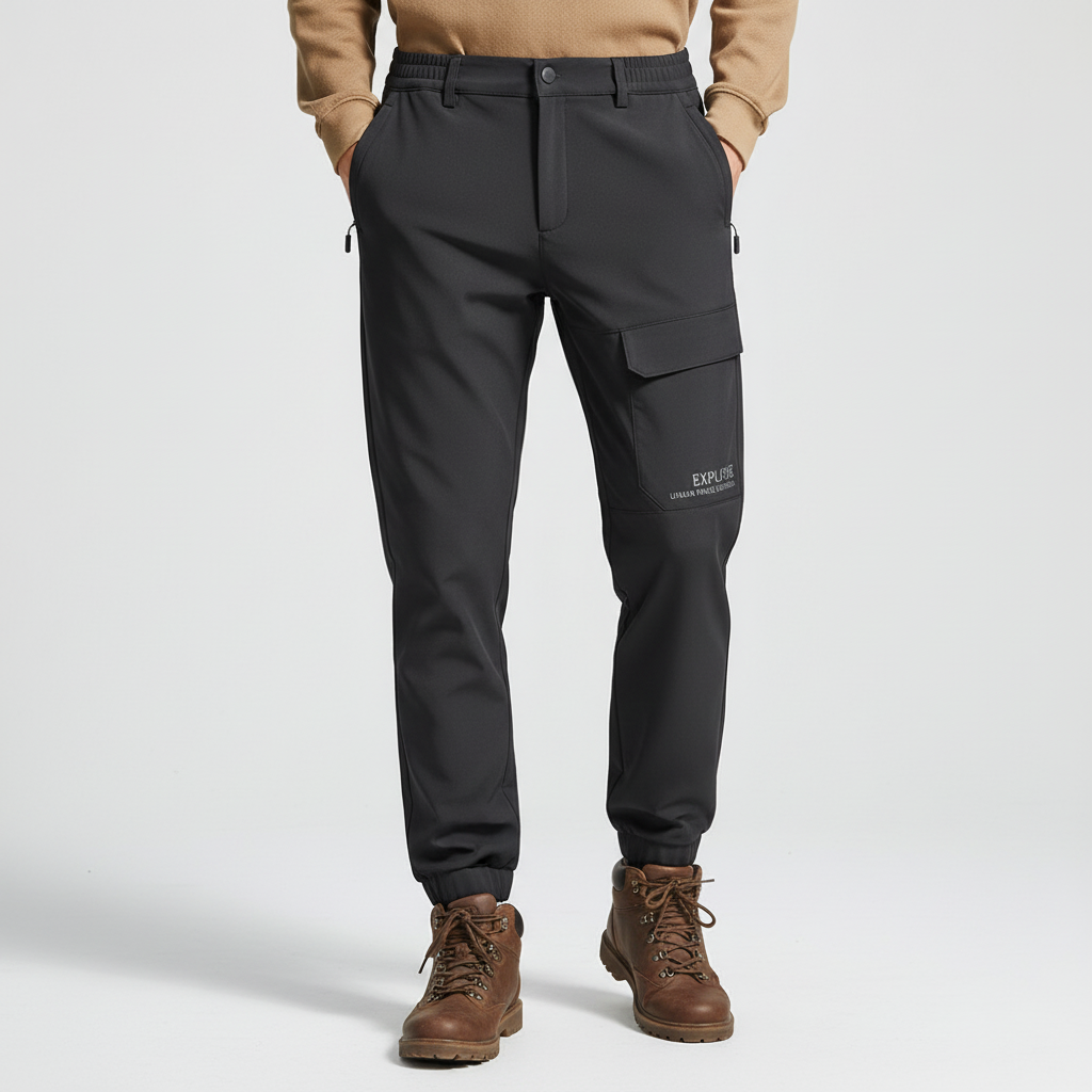 Samuel | Pantalón Cargo Softshell de Hombre con Forro Polar - Negro