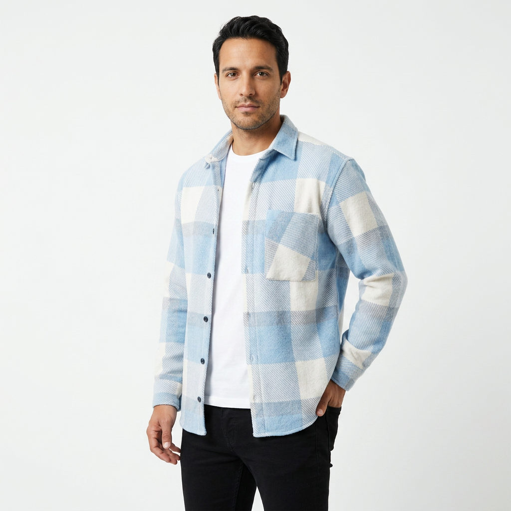 Sergio | Sobrecamisa de Cuadros para Hombre con Bolsillos de Pecho - vista 2