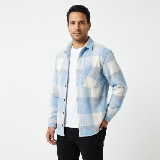 Sergio | Sobrecamisa de Cuadros para Hombre con Bolsillos de Pecho - vista 2