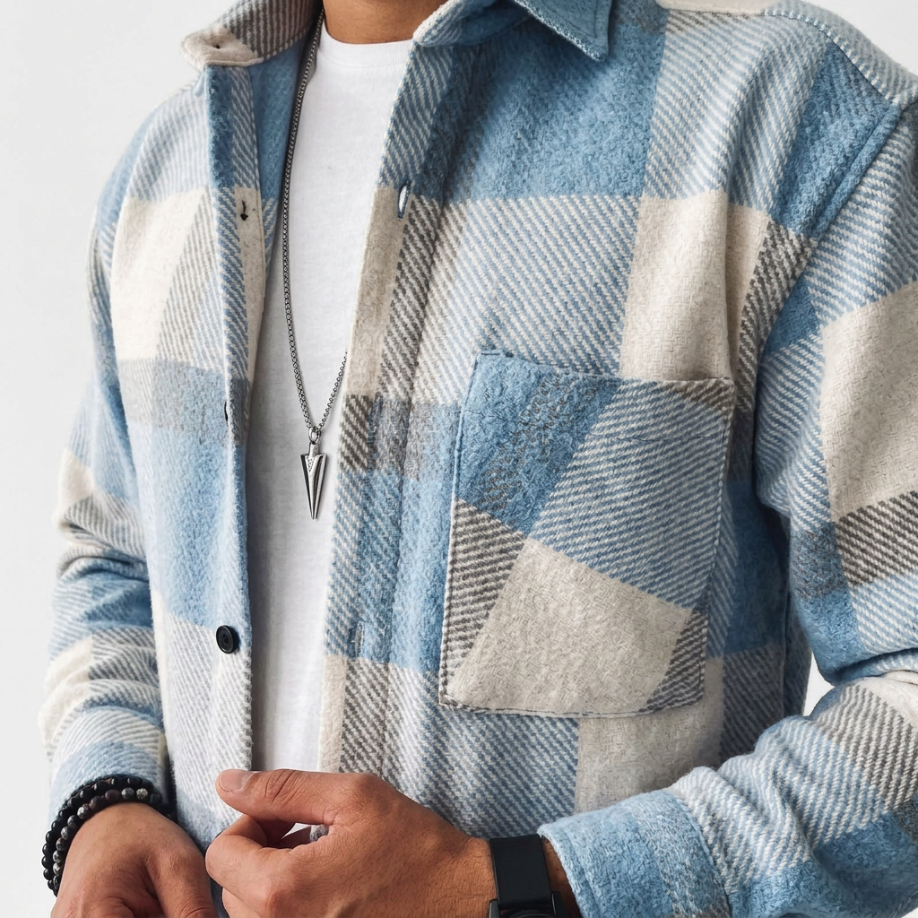 Sergio | Sobrecamisa de Cuadros para Hombre con Bolsillos de Pecho - vista 3