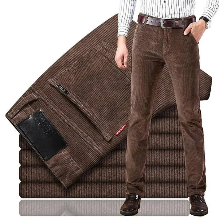 Severino | Pantalón de Pana Clásico de Corte Recto para Hombre - Marrón