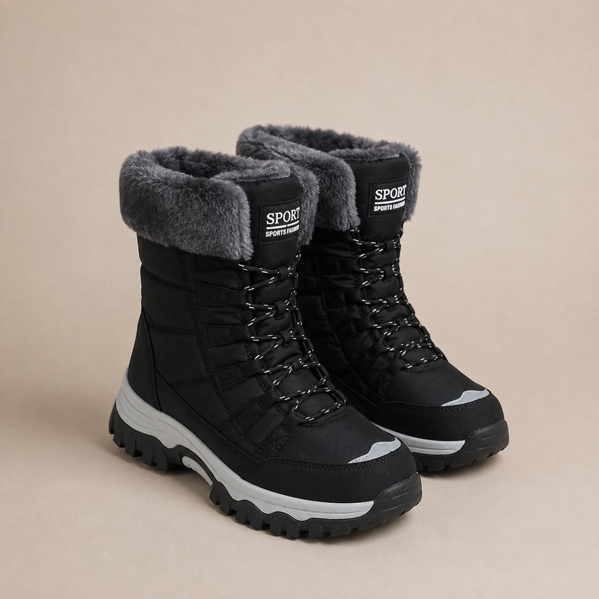 Silvana | Botas de Nieve con Cordones y Forro de Pelo Sintético