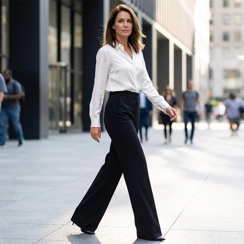 Elena | Pantalón de Talle Alto con Pierna Recta