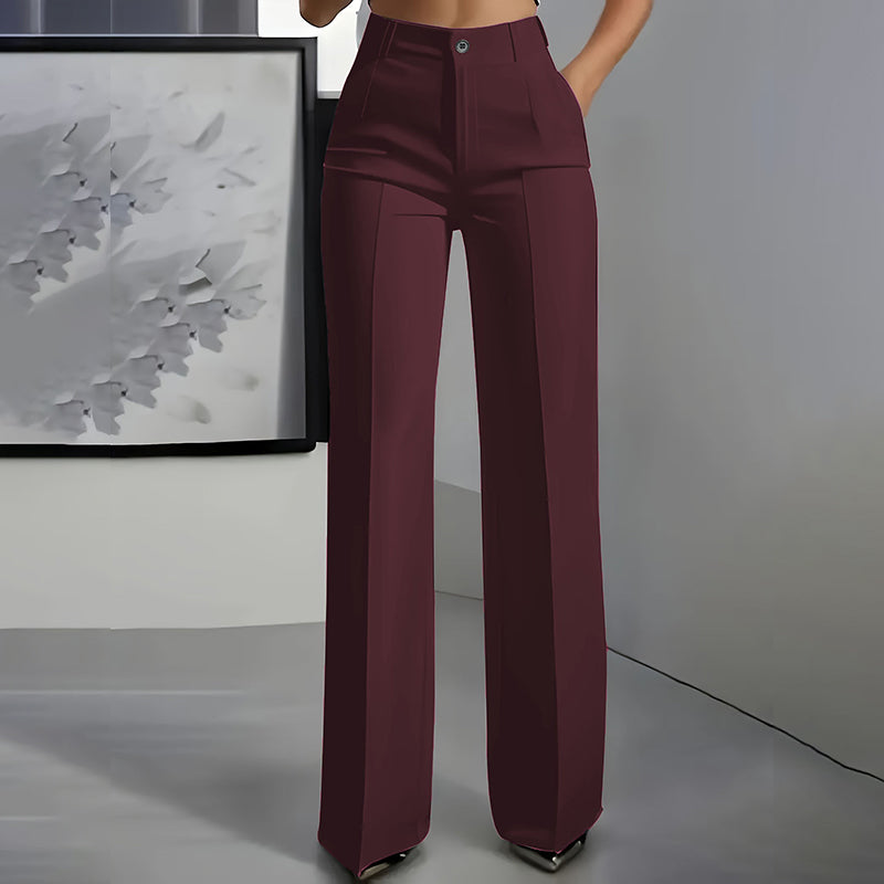 Elena | Pantalón de Talle Alto con Pierna Recta