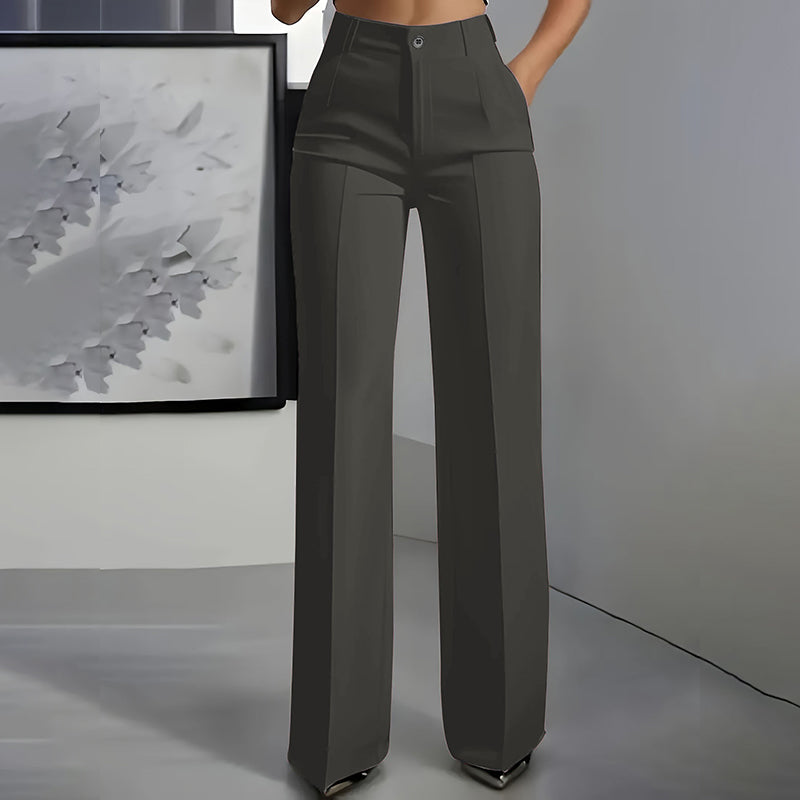 Elena | Pantalón de Talle Alto con Pierna Recta