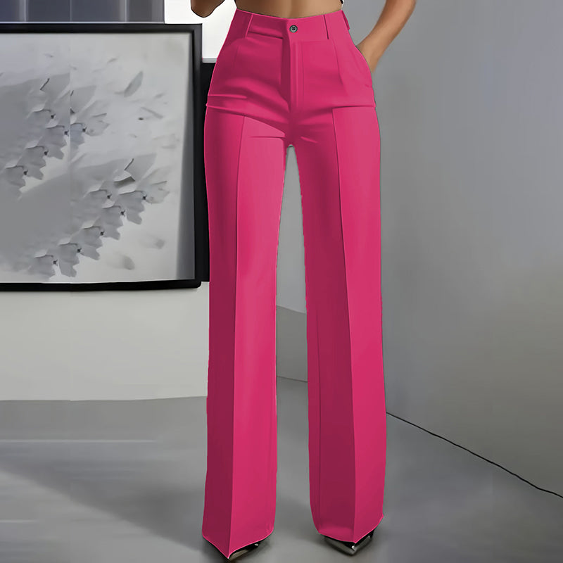 Elena | Pantalón de Talle Alto con Pierna Recta