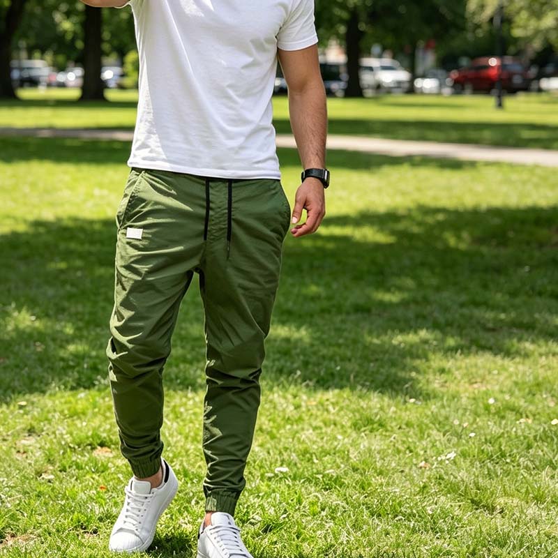 Pantalón jogger hombre con cordón y bolsillos