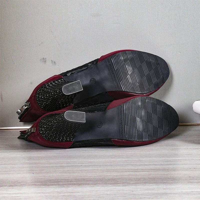 Zapatos tacón transpirables mujer puntera ancha