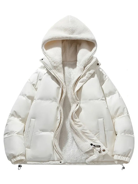 Tula | Chaqueta Acolchada con Forro de Borreguito y Capucha para Mujer - Blanco