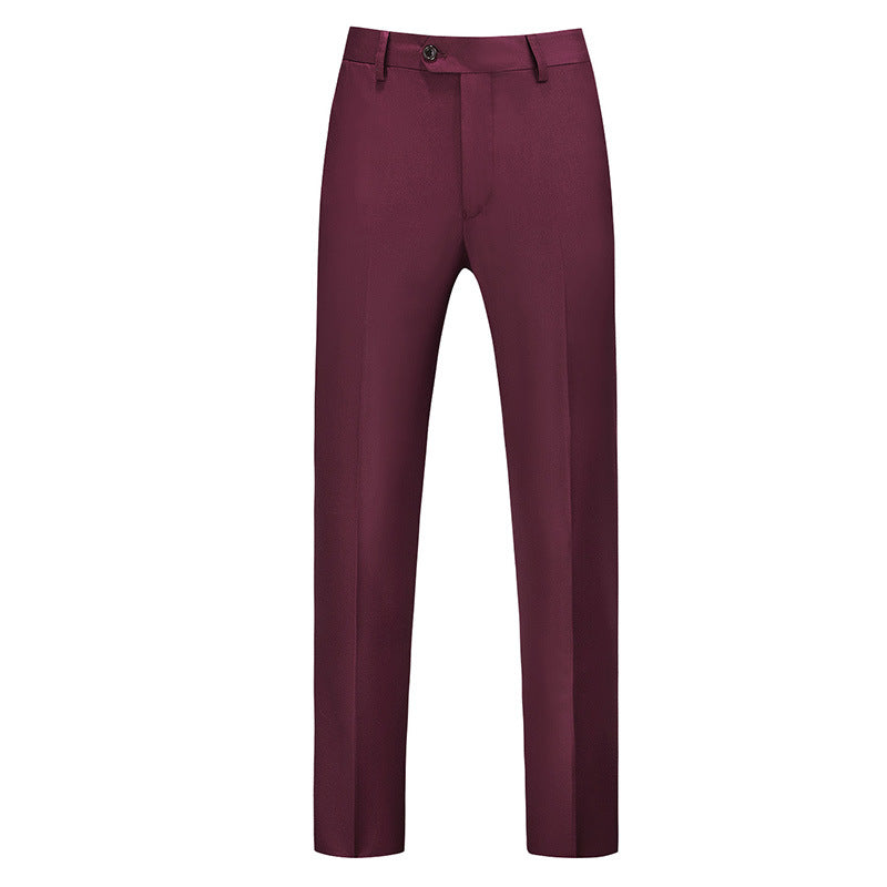 Víctor | Pantalón de Vestir de Hombre Slim con Raya Marcada - Burdeos