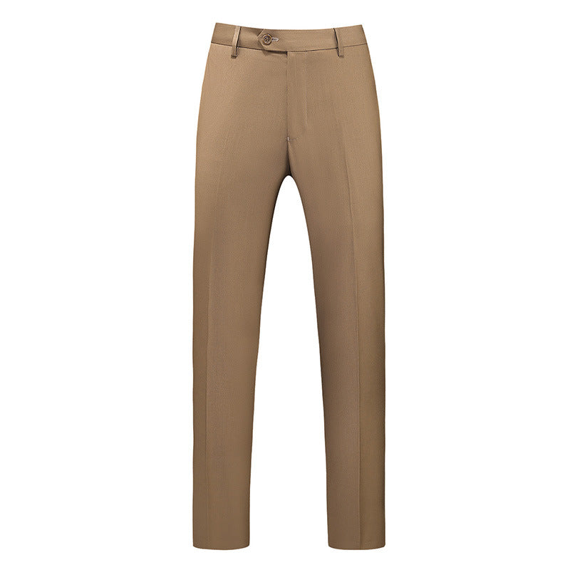 Víctor | Pantalón de Vestir de Hombre Slim con Raya Marcada - Caqui
