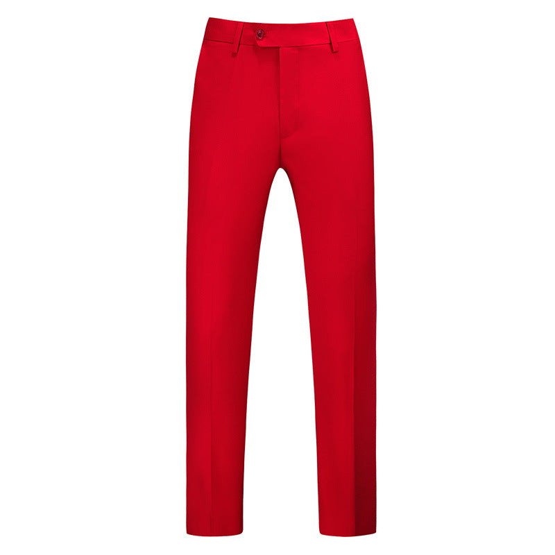 Víctor | Pantalón de Vestir de Hombre Slim con Raya Marcada - Rojo
