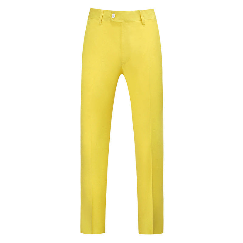 Víctor | Pantalón de Vestir de Hombre Slim con Raya Marcada - Amarillo limón