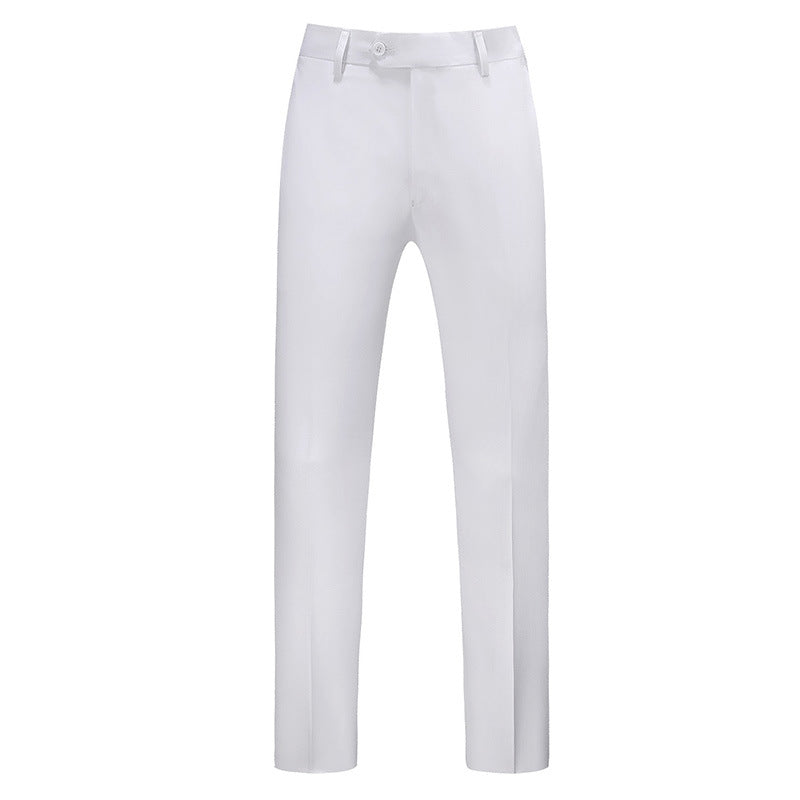 Víctor | Pantalón de Vestir de Hombre Slim con Raya Marcada - Blanco