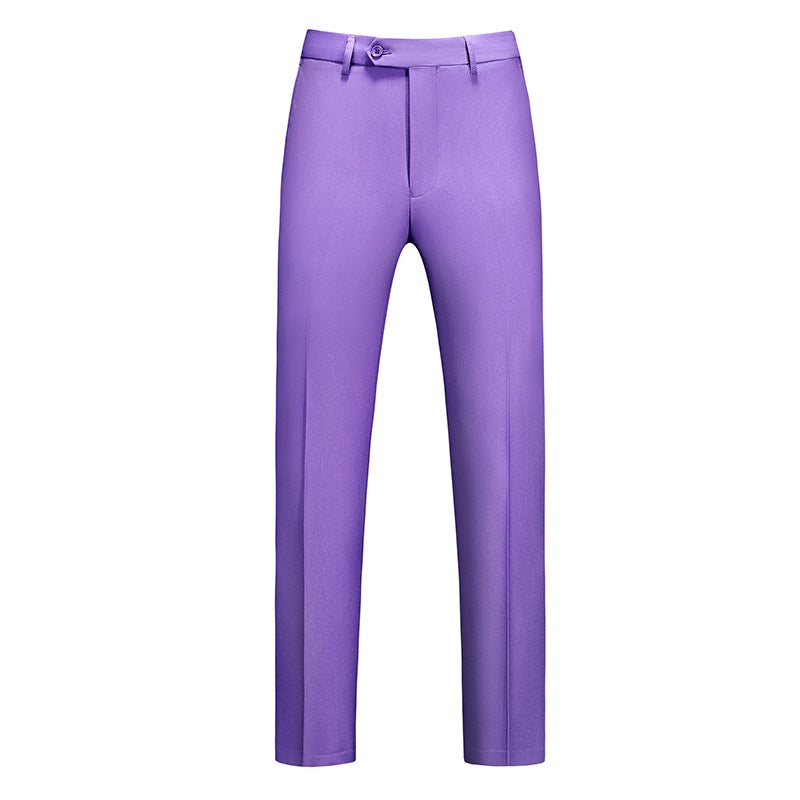 Víctor | Pantalón de Vestir de Hombre Slim con Raya Marcada - Violeta claro
