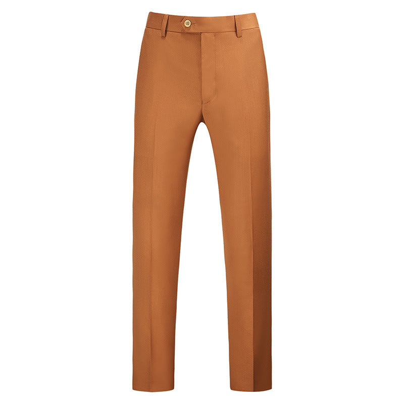 Víctor | Pantalón de Vestir de Hombre Slim con Raya Marcada - Caramelo
