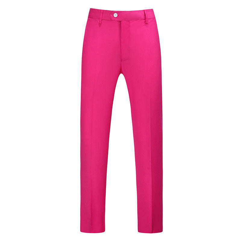 Víctor | Pantalón de Vestir de Hombre Slim con Raya Marcada - Fucsia