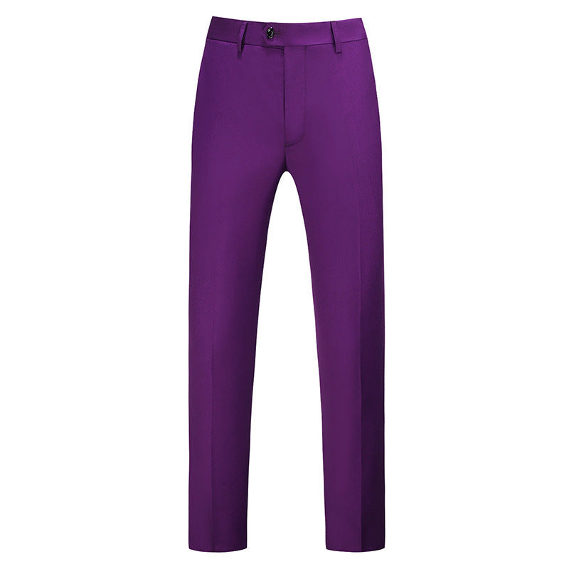 Víctor | Pantalón de Vestir de Hombre Slim con Raya Marcada - Violeta