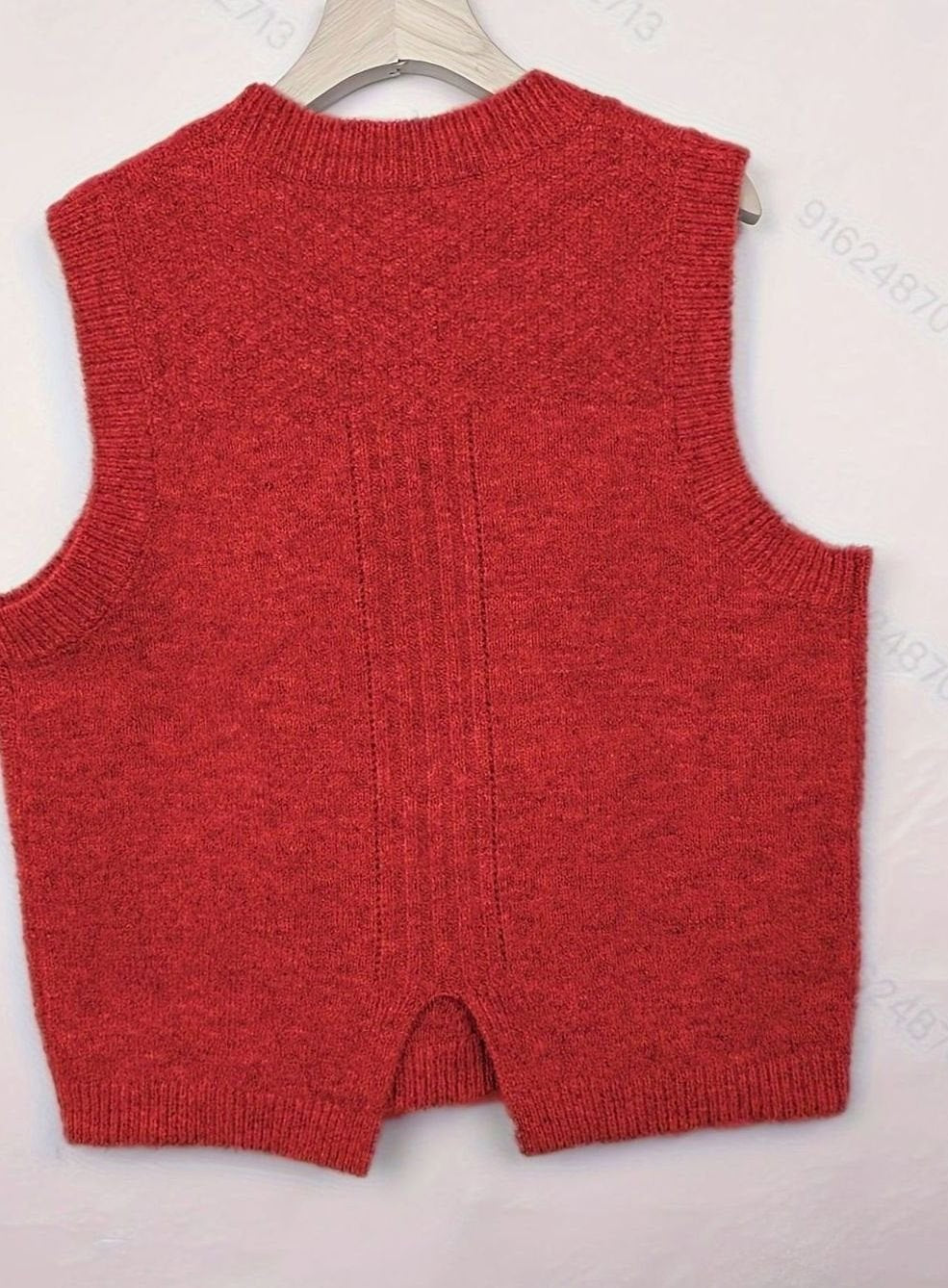 Chaleco de punto rombos mujer cuello redondo