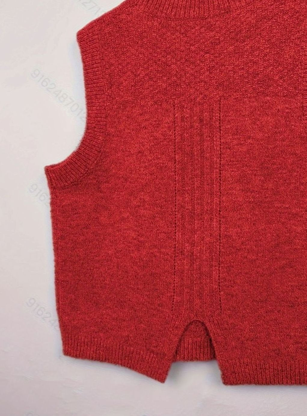 Chaleco de punto rombos mujer cuello redondo