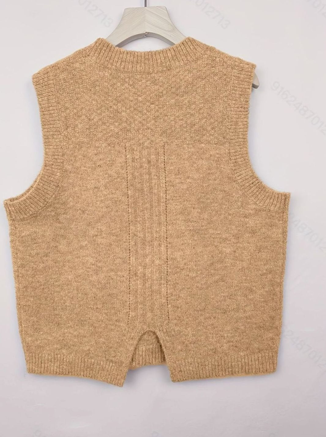 Chaleco de punto rombos mujer cuello redondo
