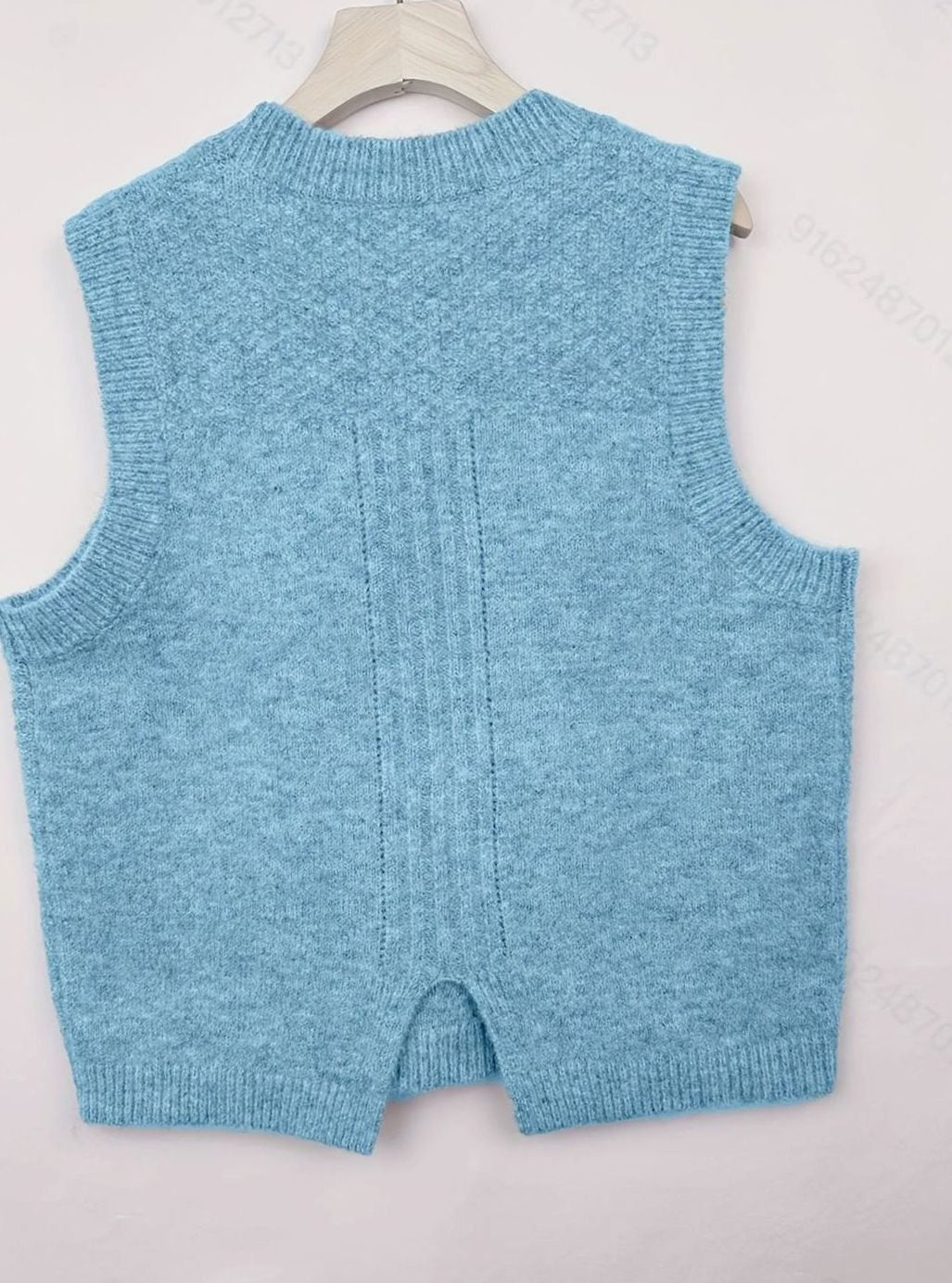 Chaleco de punto rombos mujer cuello redondo