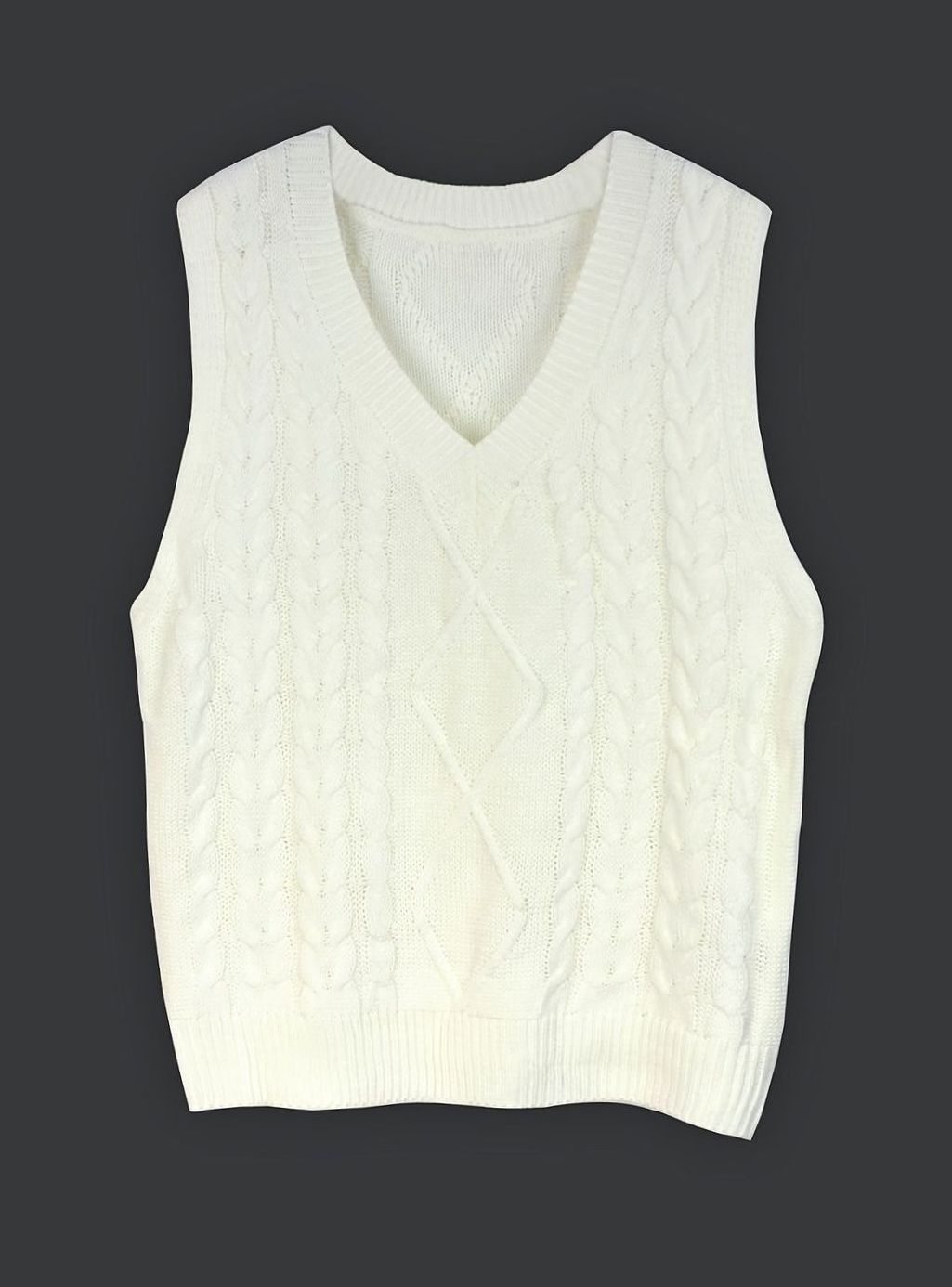 Chaleco de punto ochos mujer cuello pico