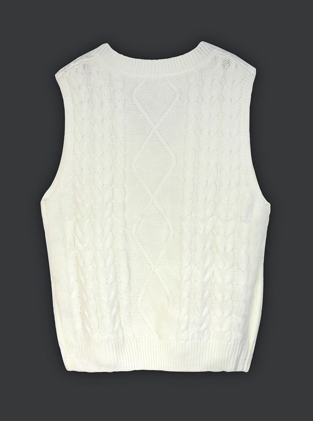 Chaleco de punto ochos mujer cuello pico