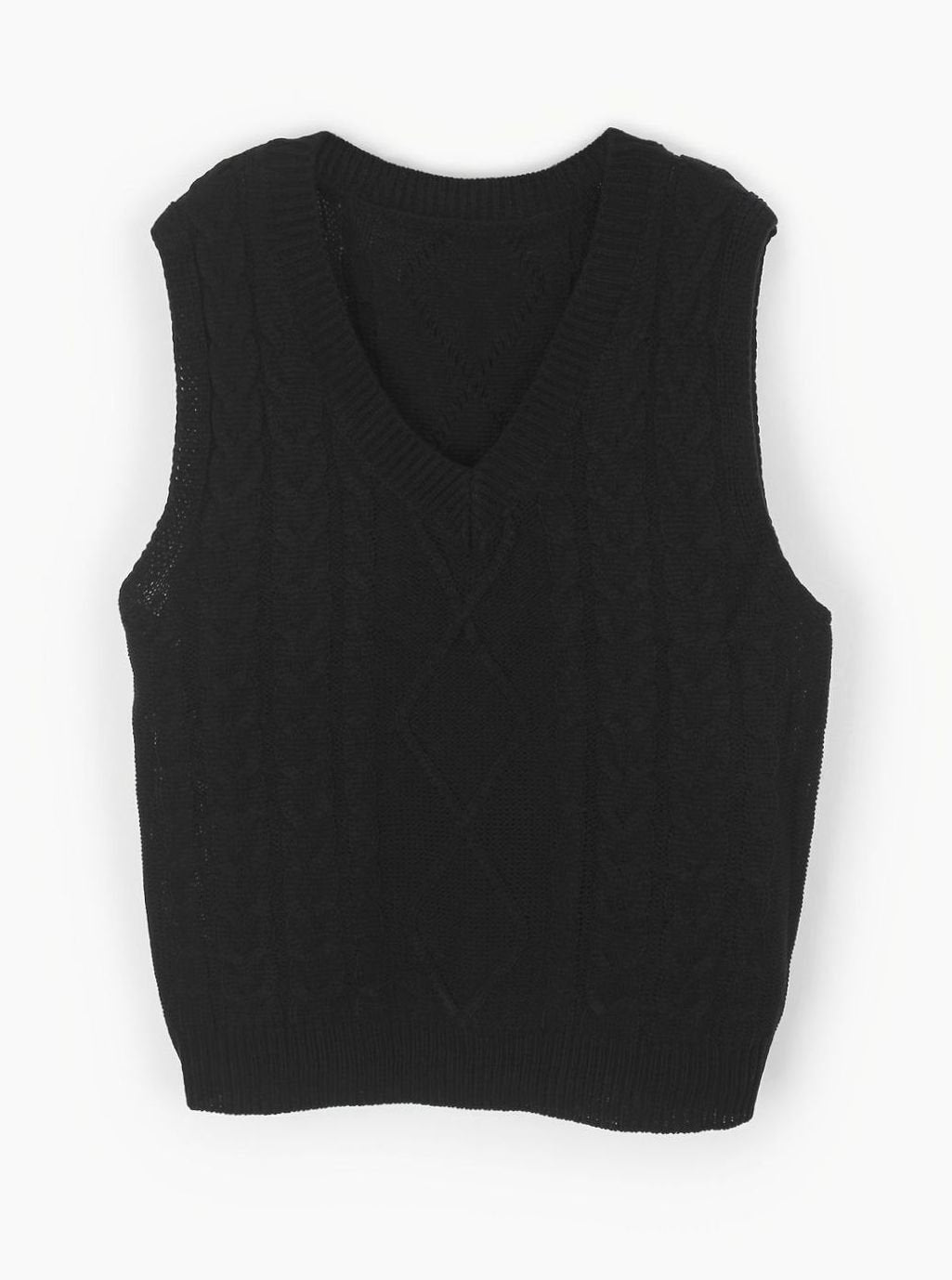Chaleco de punto ochos mujer cuello pico