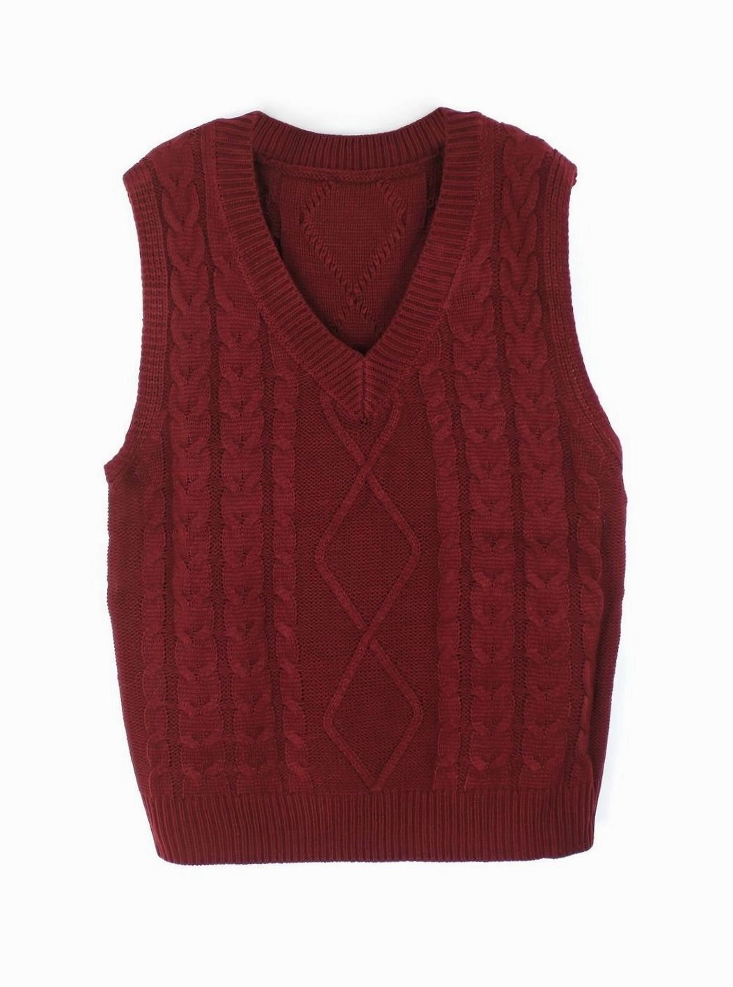 Chaleco de punto ochos mujer cuello pico