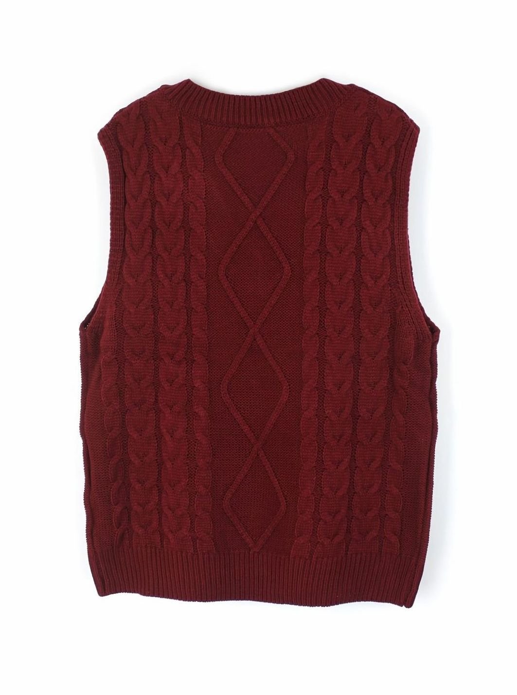 Chaleco de punto ochos mujer cuello pico
