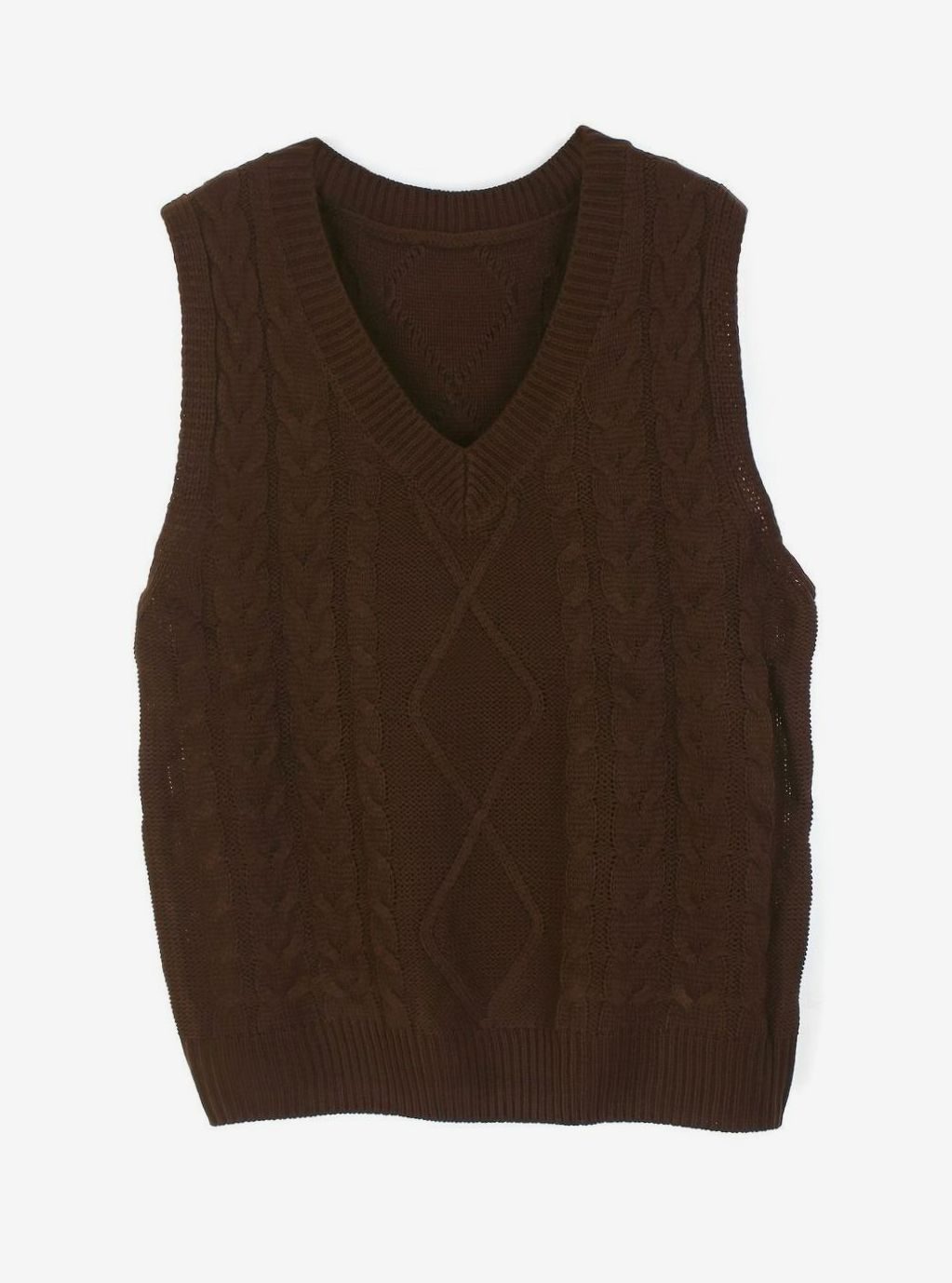 Chaleco de punto ochos mujer cuello pico