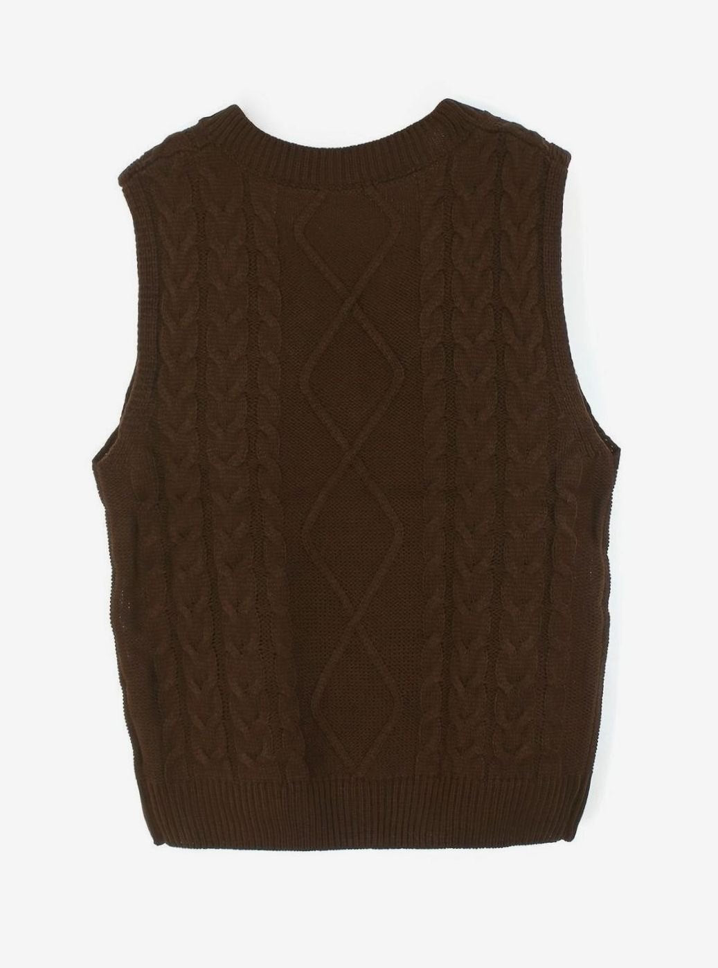 Chaleco de punto ochos mujer cuello pico