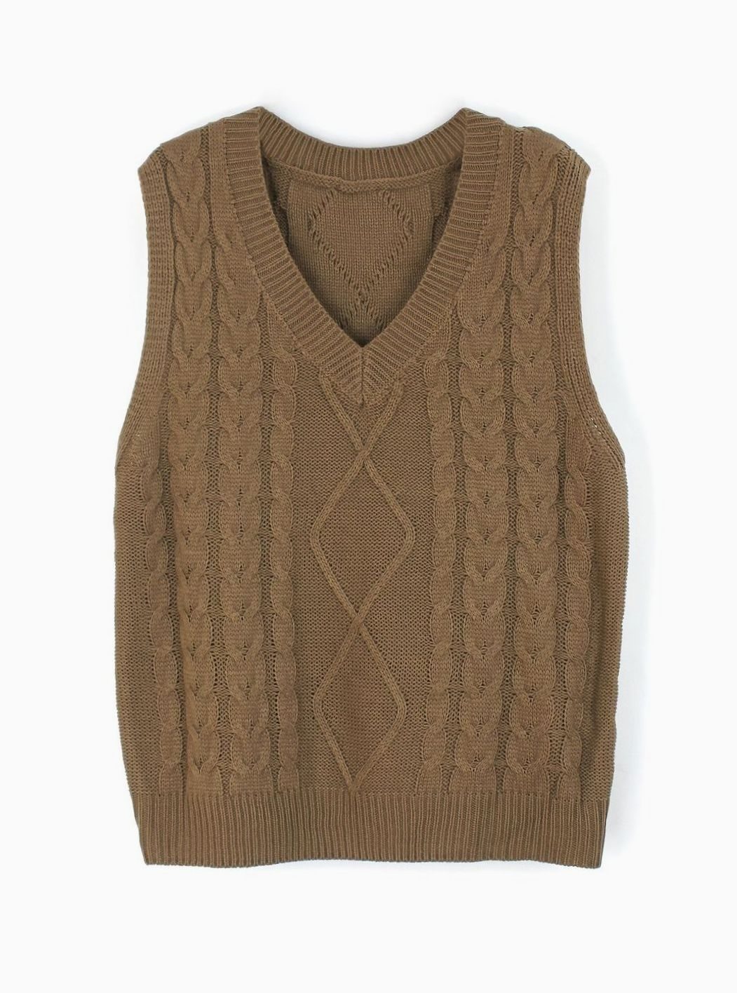Chaleco de punto ochos mujer cuello pico