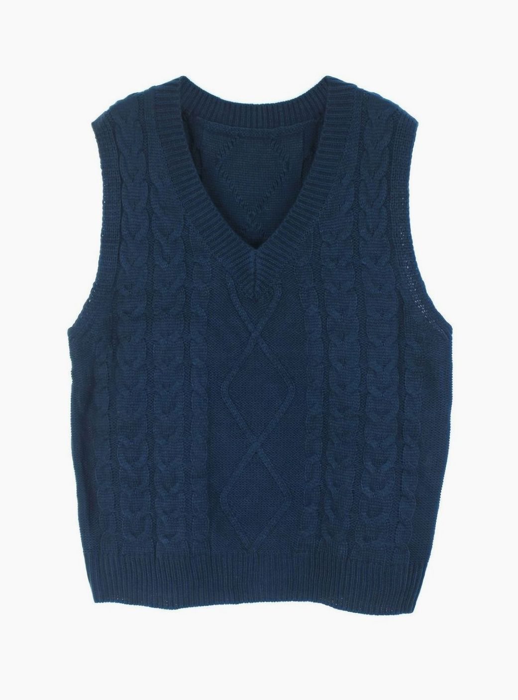 Chaleco de punto ochos mujer cuello pico
